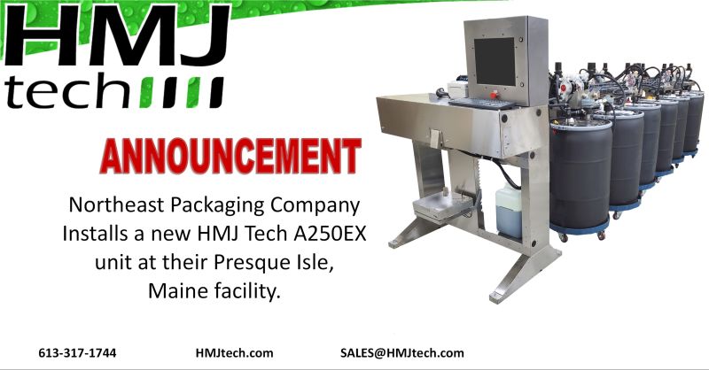Northeast Packaging Company installs a new HMJ tech A250EX unit at their Presque Isle, Maine facility.