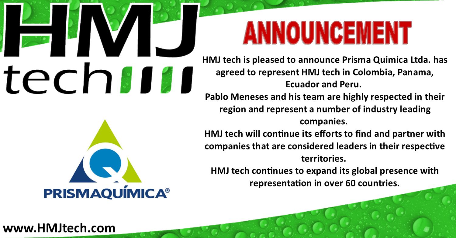 HMJ tech is pleased to announce Prisma Quimica Ltda. has agreed to represent HMJ Tech