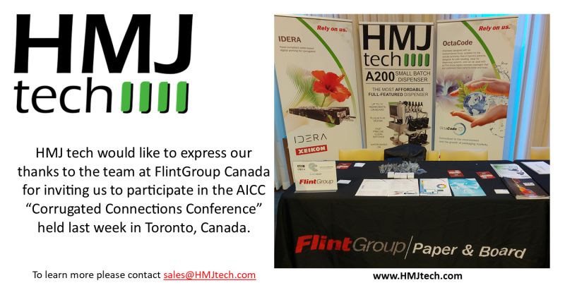 HMJ tech would like to express our thanks to the team at FlintGroup Canada for inviting us to participate in the AICC Canada “Corrugated Connections Conference” held last week in Toronto.
